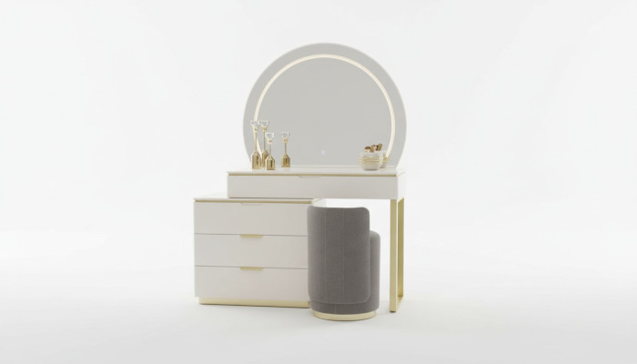 Schminktisch Set Konsole Spiegel Schlafzimmer Möbel Design Hocker 3tlg. Neu