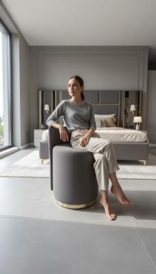 Rund Hocker Design Holz Möbel Luxus Wohnzimmer Design Fußhocker