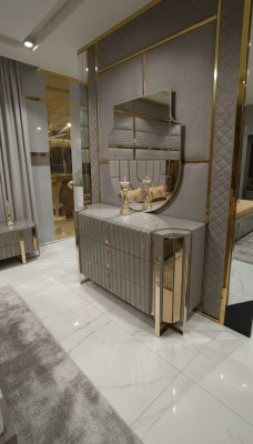 Kommode mit Spiegel Modern Kommode mit Spiegel Luxus Moder design Schlafzimmer