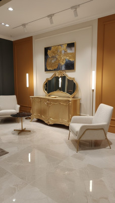 Luxus  Sideboard Anrichte mit Spiegel Garnitur Kommode Holz Kommoden Klassische