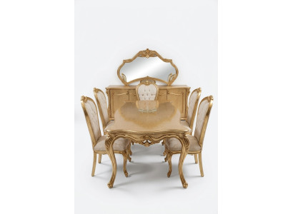 Komplett Set 4x Stühle Klassisch Garnitur Esszimmer Holz Design Stühle Neu