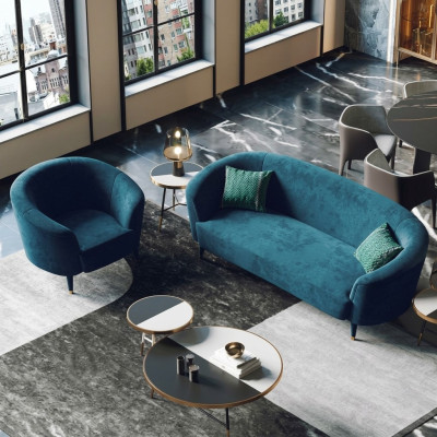 Samt Sofagarnitur 3+1 Sitzer Wohnlandschaft Sitz Design Couch Lounge Sofas Möbel