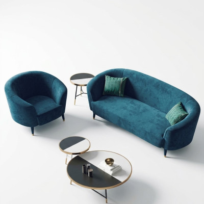 Samt Sofagarnitur 3+1 Sitzer Wohnlandschaft Sitz Design Couch Lounge Sofas Möbel