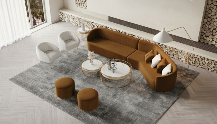 Ecksofa L-form Wohnlandschaft Relax Sitz Design Couch Lounge Sofas Samt Sofa