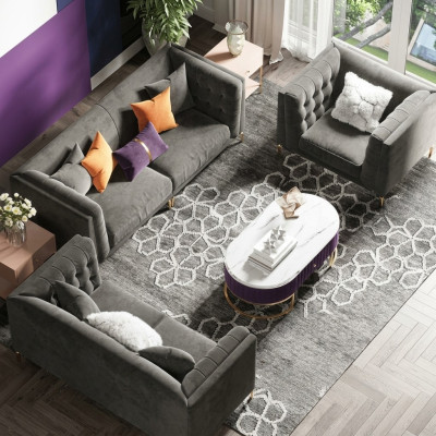 Sofagarnitur 3+2+1 Sitzer Sofa Wohnlandschaft Relax Sitz Design Couch Sofas