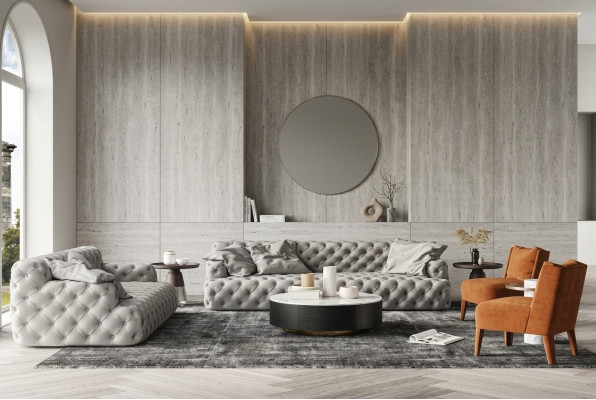 Leder Sofagarnitur 3+2 Sitzer Sofa Chesterfield Sitz Design Couch Lounge Sofas