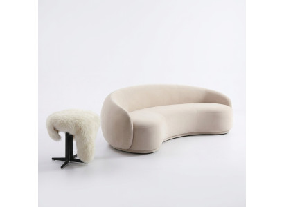 Design Couch Lounge Sofas Samt Sofa 3 Sitz Stoff Rund Club Möbel Eck Garnitur