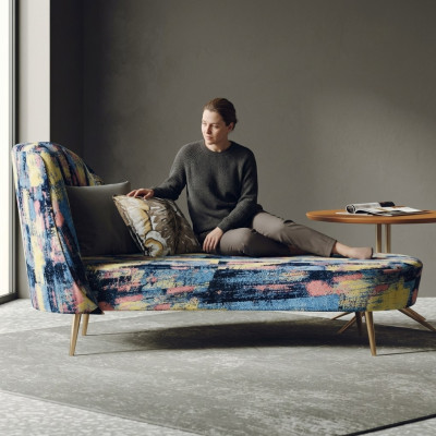 Chaiselounge Polster Textil Modern Relax Sitz Luxus Möbel Wohnlandschaft