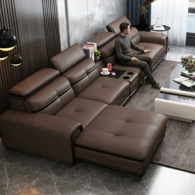 Sitz Möbel Wohnlandschaft Luxus Kunstleder Ecksofa L-form Polster Modern Relax