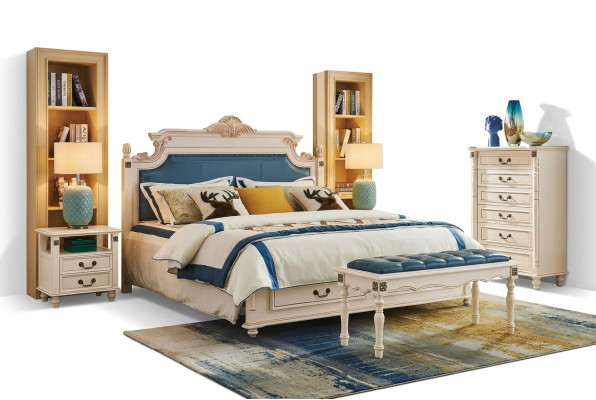Bett Polster Design Luxus Doppel Hotel Betten Schlafzimmer Barock Holz Möbel Neu