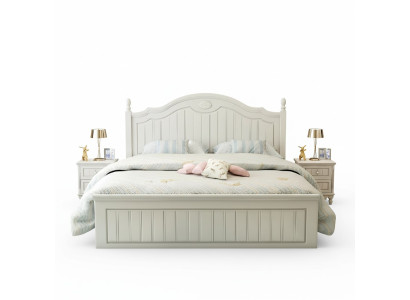 Set Bett Schlafzimmer 2x Nachttisch Doppel Betten Komplett Set Holz Möbel 3 tlg.