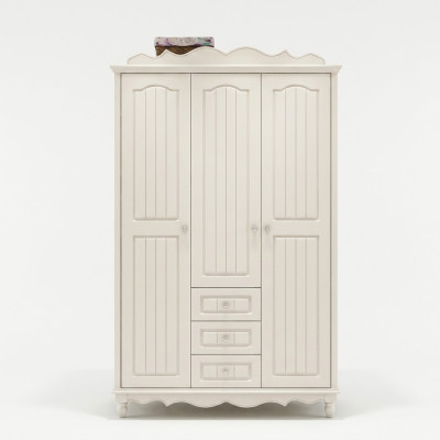Landhaus Stil Möbel Klassischer Kleiderschrank Schrank Holz Schlafzimmer Weiß