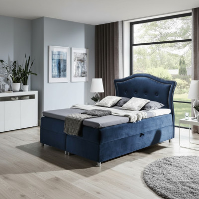 Stoff Boxspringbett Textil Design Doppel Hotel Modern Schlafzimmer Bett Betten