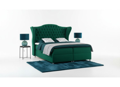 Chesterfield Boxspring Betten Hotel Bett Schlafzimmer Samt Velvet Luxus Möbel