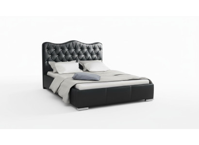 Bettrahmen Betten Ehebett Modern Bett Kunstleder Polsterbett Doppelbett Schwarz