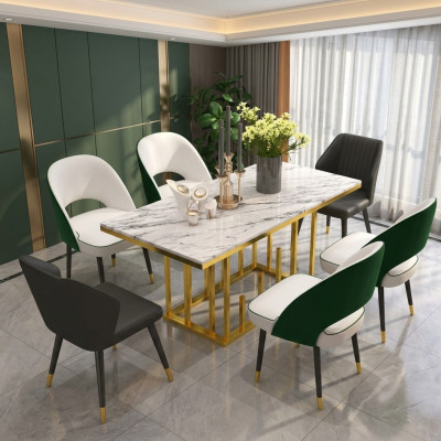 Luxus Esstisch Esszimmer Möbel Einrichtung Tisch Metall Design Tische Esstische
