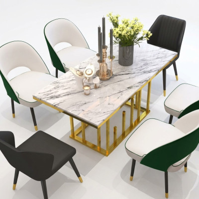 Luxus Esstisch Esszimmer Möbel Einrichtung Tisch Metall Design Tische Esstische