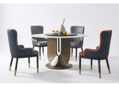 Runder Säulen Tische Design Tisch Rund Stein Möbel Esszimmer Esstische Modern