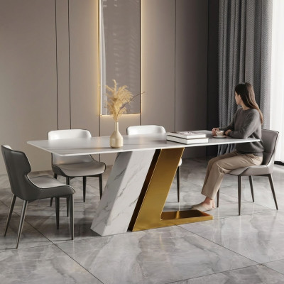 Tische Design Tisch Luxus Marmor Imitation Möbel Esszimmer Esstische Modern Gold