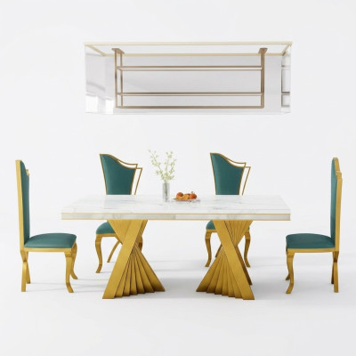 Luxus Esstisch Esszimmer Tisch Gold Metall Tische Esstische Möbel Einrichtung