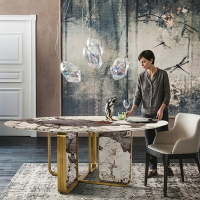 Stein Esstische Runden Tische Design Tisch Rund Möbel Esszimmer Modern Neu