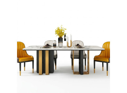 Esstische Marmor Esstisch Modern Möbel Tische Design Tisch Esszimmer Metall Neu