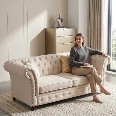 Chesterfield Sofagarnitur 321 Wohnlandschaft Sitz Design Couch Sofas Ledersofa