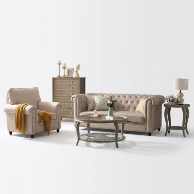 Sofagarnitur Chesterfield 321 Wohnlandschaft Sitz Design Couch Sofas Ledersofa