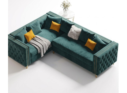 Ecksofa L-form Eck Polstersofa Couch Sofas Stoff Chesterfield Möbel