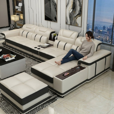 Wohnlandschaft Ecksofa L-form Eck Polstersofa Sitz Design Couch Sofas Kunstleder