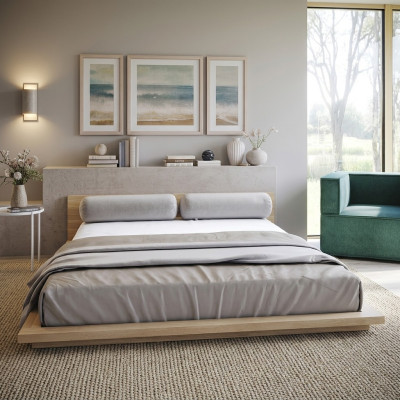 Bett Doppel Hotel Textil Schlafzimmer Betten Bettrahmen Holz Design Modern