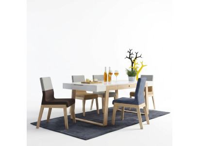 Set 4x Stühle Sessel Esszimmerstuhl Esszimmer Stühl Stoff Stuhl Holz Luxus Sitz