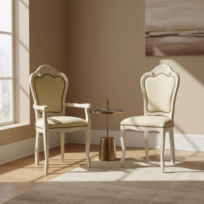 Stuhl mit Armlehne Esszimmerstuhl Holz Neu Esszimmer Stühle Design Sessel Barock