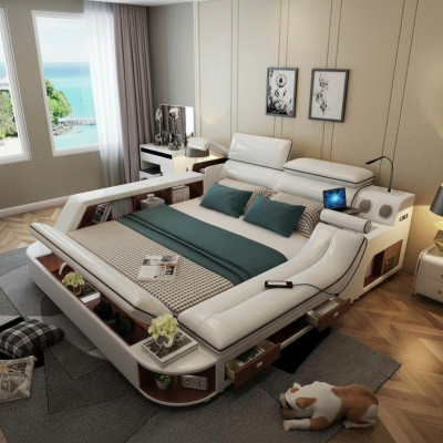 Multifunktion Luxus Bett 180x200 Bett Leder Betten Schlafzimmer Liege