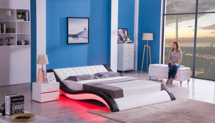 Bett Design Digital Sound USB Betten Luxus Schlafzimmer Möbel Leder