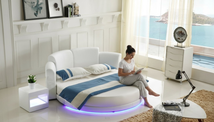 Bett Rund Betten Doppel Luxus Schlafzimmer Möbel Rundes Hotel Gestell