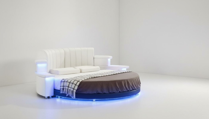Rundes Bett Möbel Modern Luxus Betten Bettgestell 200x200 Rund