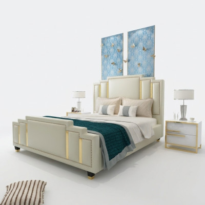 Betten Doppel Schlaf Zimmer Luxus Ehe Hotel Designer Bett 180x200 Leder