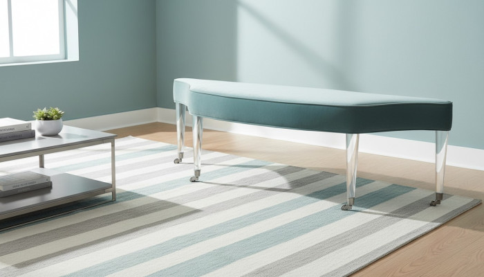 Hocker Zimmer Polster Textil Stoff Modern Hocker Design Bänke Wohn Schlaf Bank