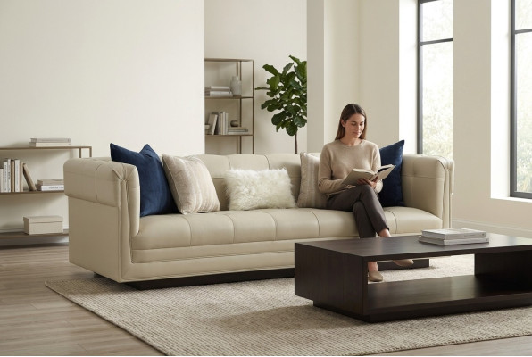Dreisitzer Couchen Möbel Sofa 3 Sitzer Echtholz Klassische US Einrichtung Sofas