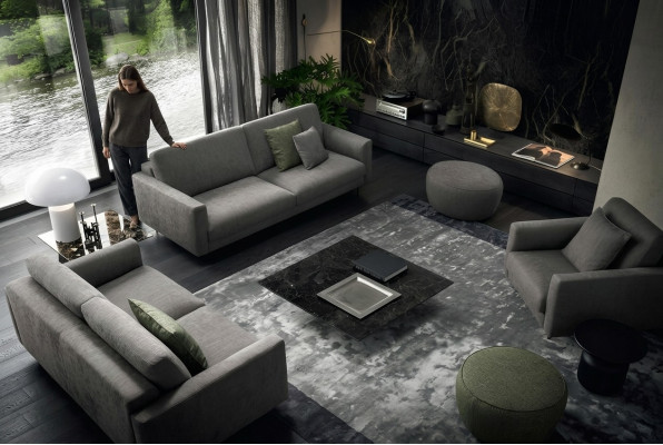 Sitzgarnitur 331 Sitzer Modern Holz exklusives Design Möbel Sessel Sofagarnitur