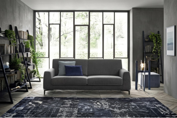 Design Grau Sofa 3 Sitzer Modern Stoff Couch Sofa Polster Sofas Luxus alfitalia