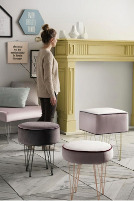 Sitzhocker 3x Hocker Pouf Puff Sitzpouf Textil Stoff Fußhocker Ottomane Italien