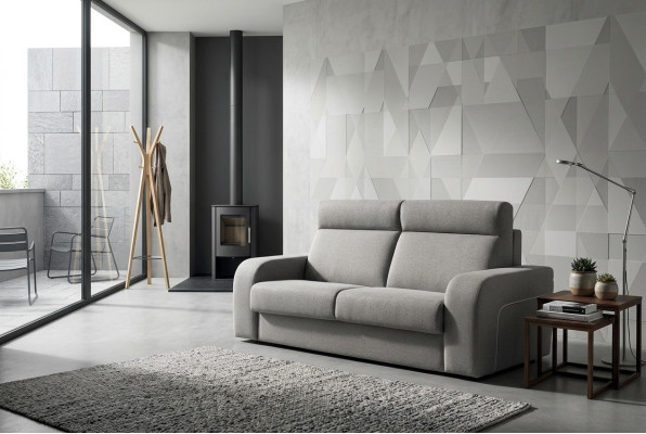 Moderne Design Luxus Sofa 2 Sitzer Möbel Wohnzimmer Design grau Textil alfitalia