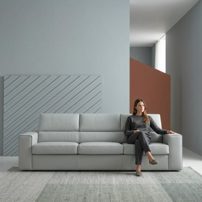 Modern Luxus Design Sofa 3 Sitzer Möbel Polster Hellgrün Textil Holz alfitalia
