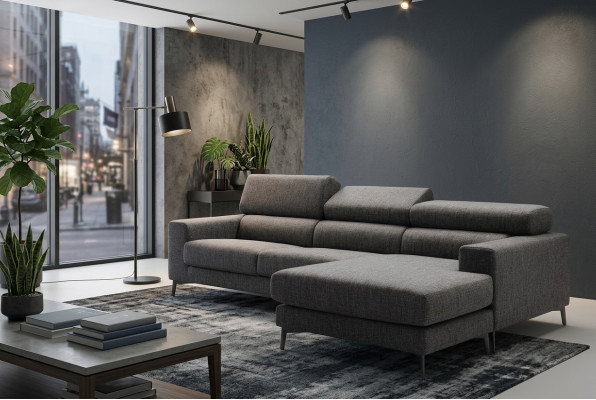 Design Polster Wohnzimmer Moderne Luxus Ecke Textil Holz Sofa L-Form alfitalia