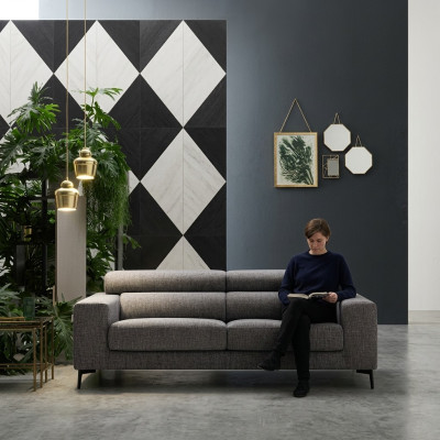 Moderne 3er Sitz Sofas Zimmer Möbel Grau Design Dreisitzer Couch Polster Sofa