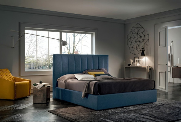 Designer Bett Schlafzimmer Betten Textil Luxus Hotel Stoff Polster Sitz Italien