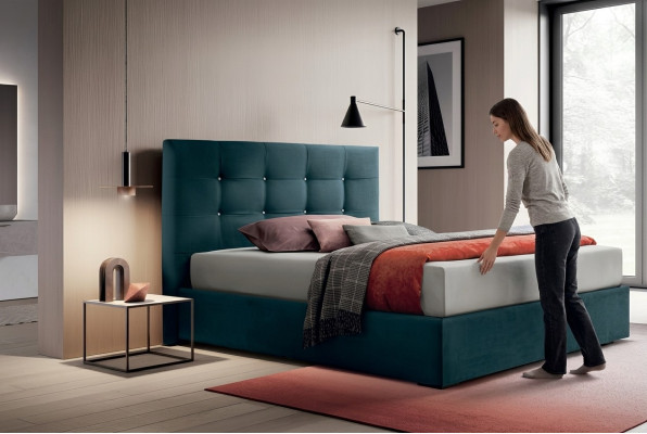 Design Betten Schlaf Zimmer Textil 180x200cm Bett Polster Luxus Doppel Hotel Neu