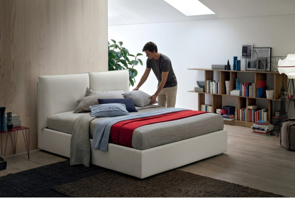 Polster Doppel Betten Holz Design Luxus Bett Schlafzimmer Italienisches Textil